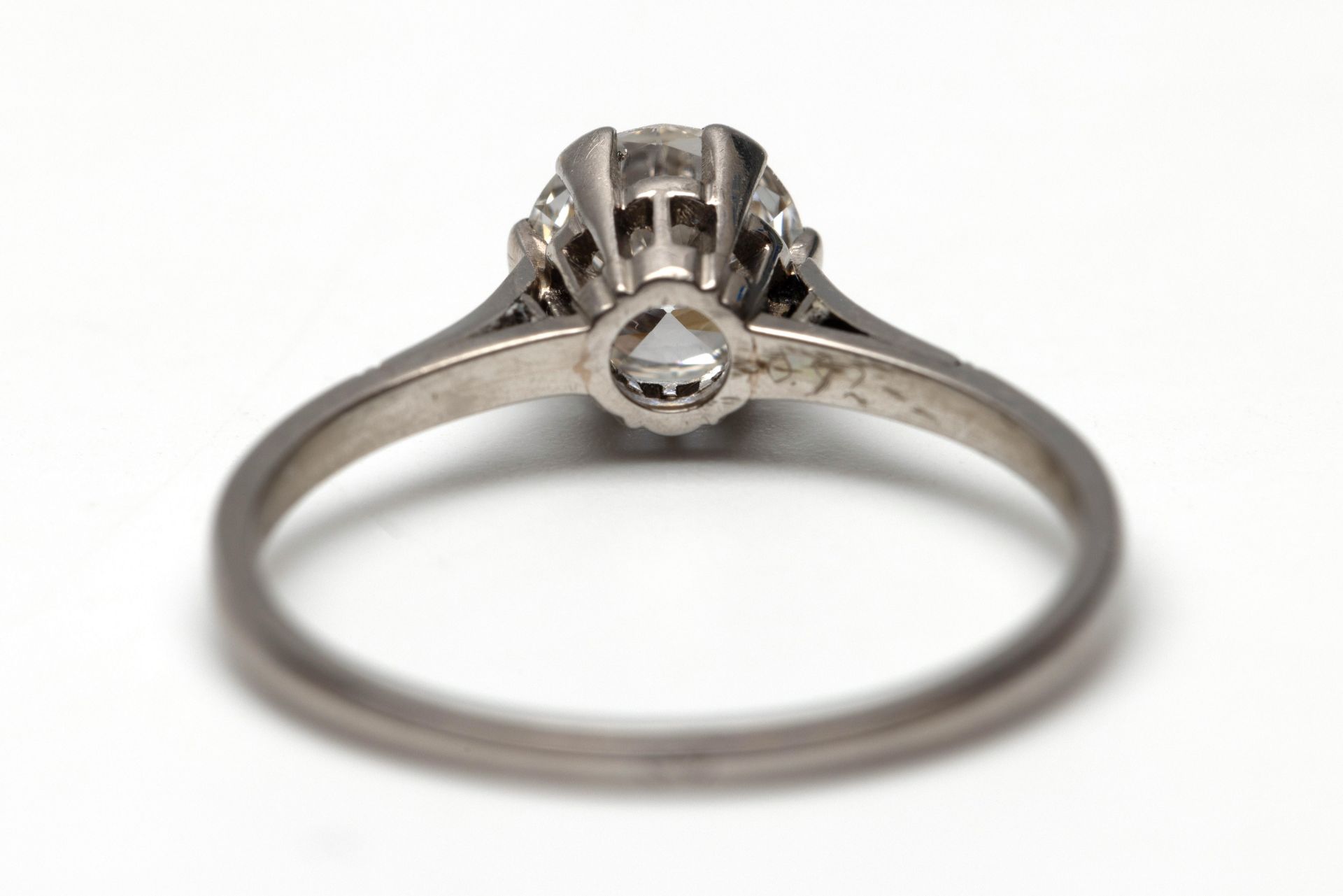 Platina solitair ring, - Image 2 of 2