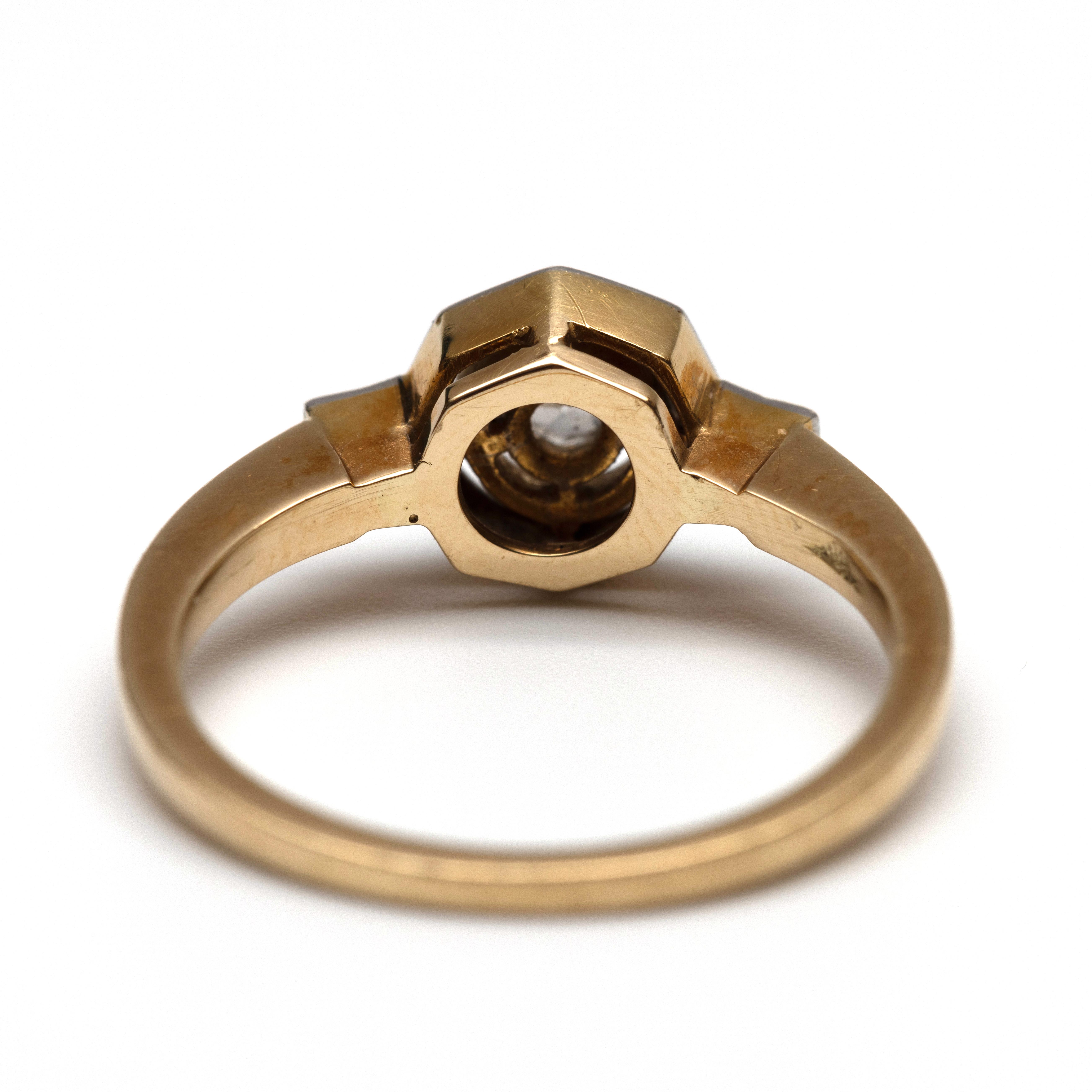 14 kt. Gouden ring, - Image 2 of 2