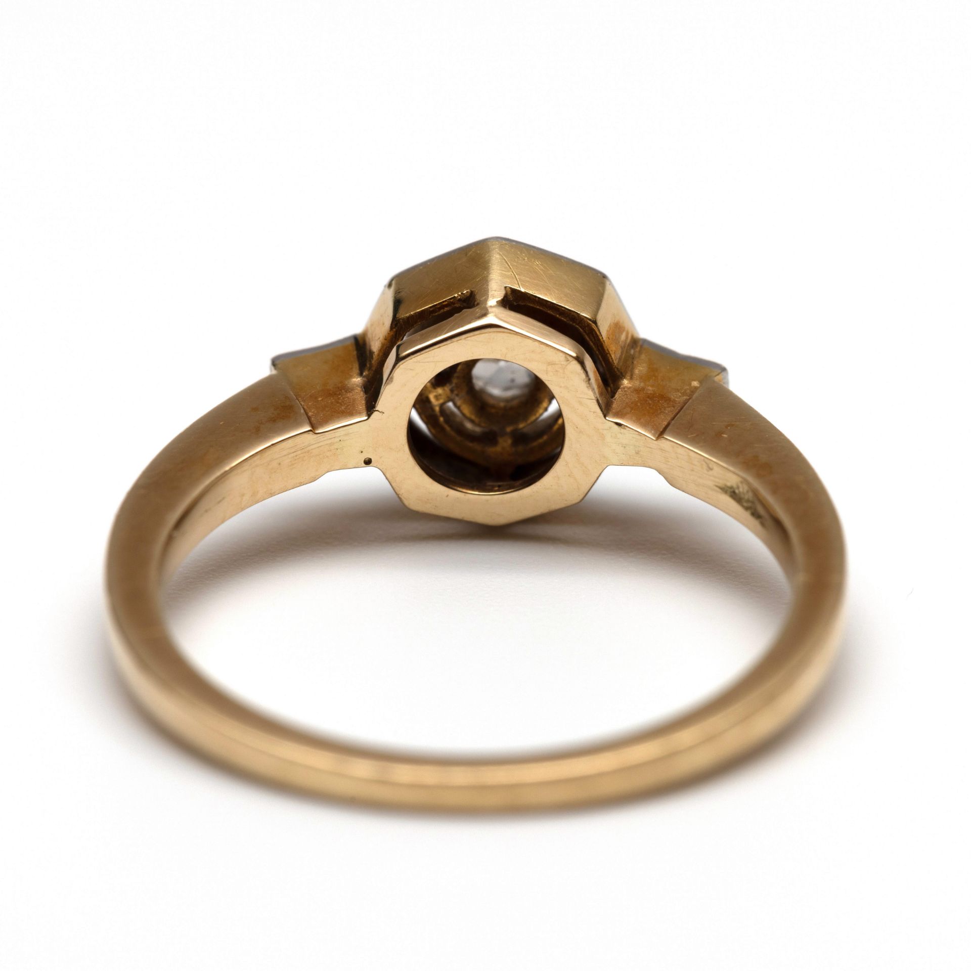 14 kt. Gouden ring, - Bild 2 aus 2