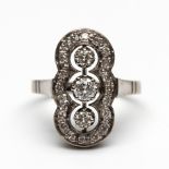 14 kt. Witgouden prinsessen ring,