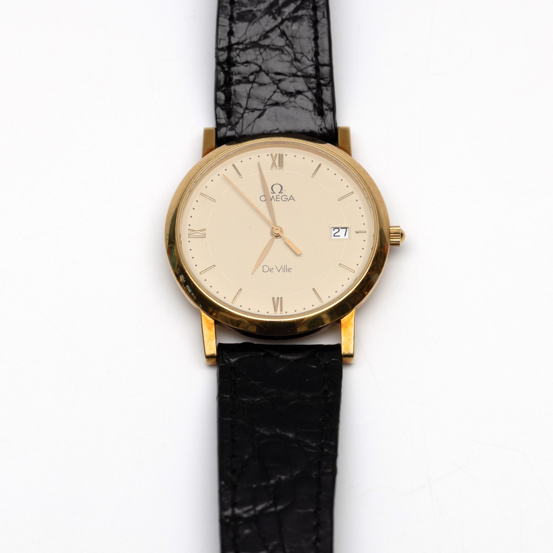 Omega, 18 kt. gouden polshorloge, quartz.