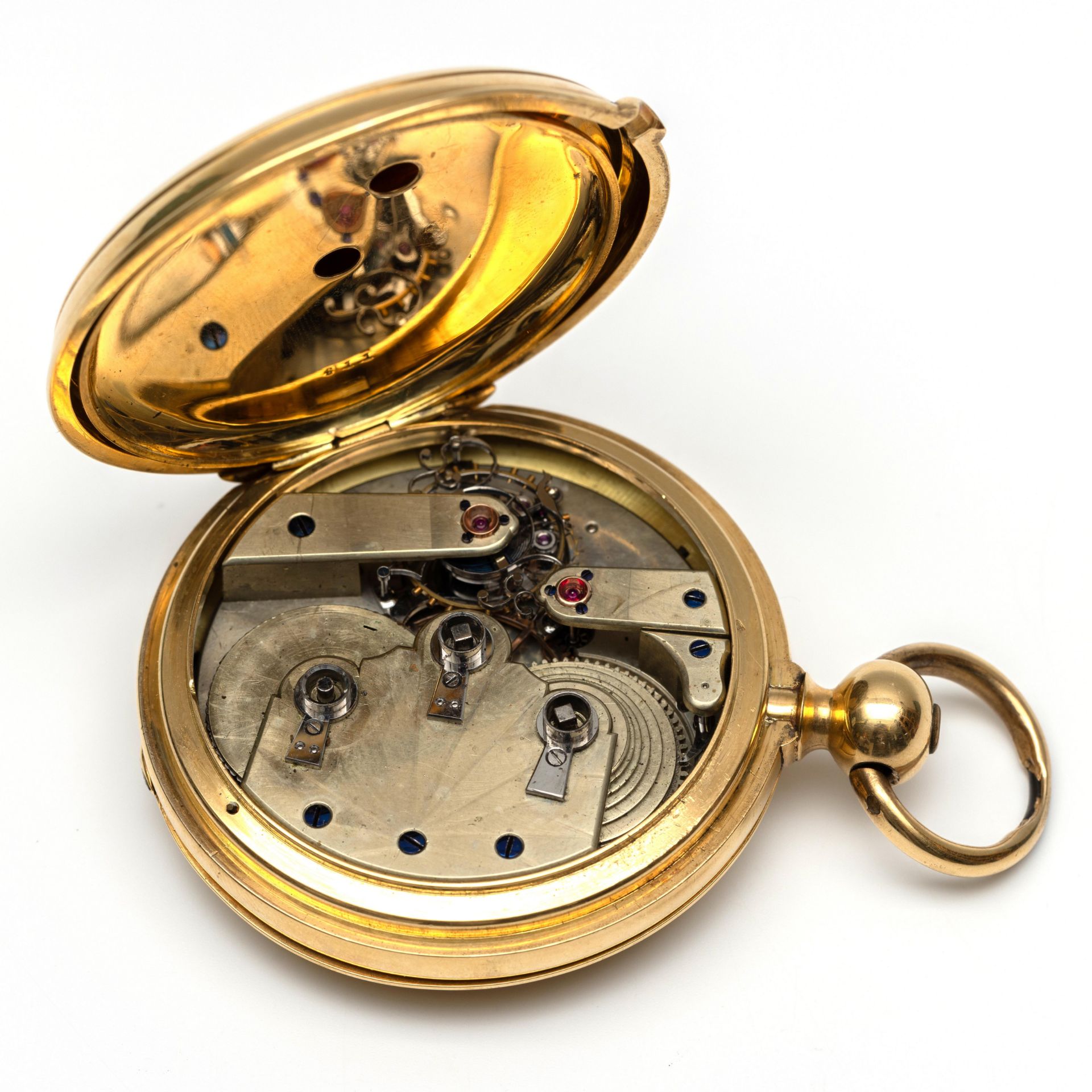 Frankrijk, mogelijk Henry Delolme, 18 kt. gouden chronometer zakhorloge met één-minuut tourbillon, c - Bild 8 aus 8