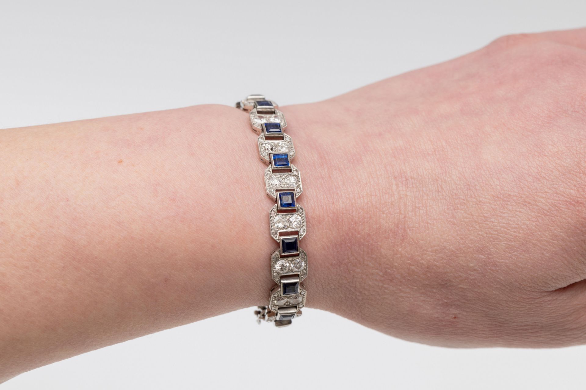 Platina armband, Art Deco, - Image 5 of 5