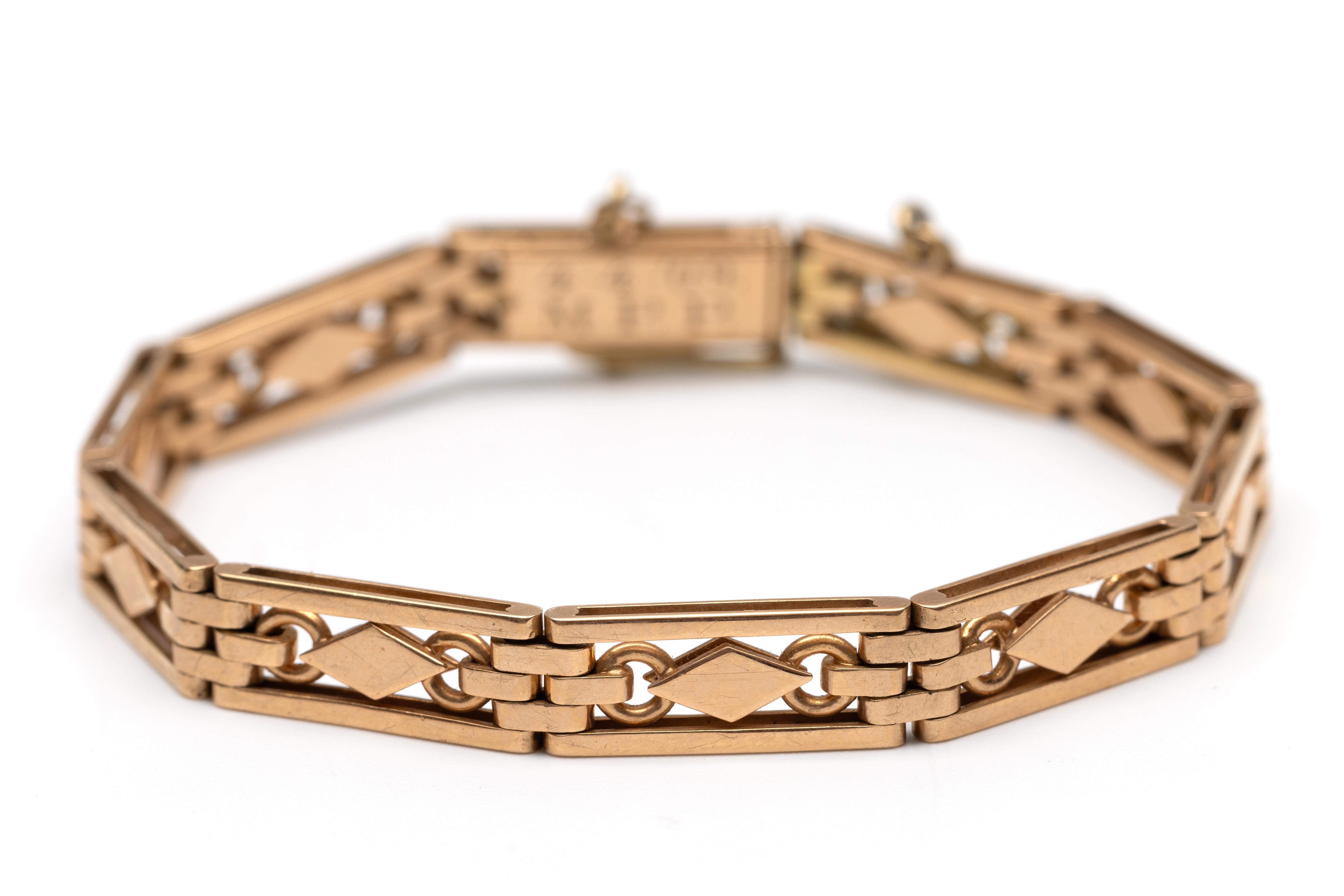 14 kt. Roségouden armband,