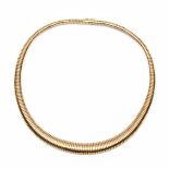 14 kt. Gouden tubogas collier, jaren '50,