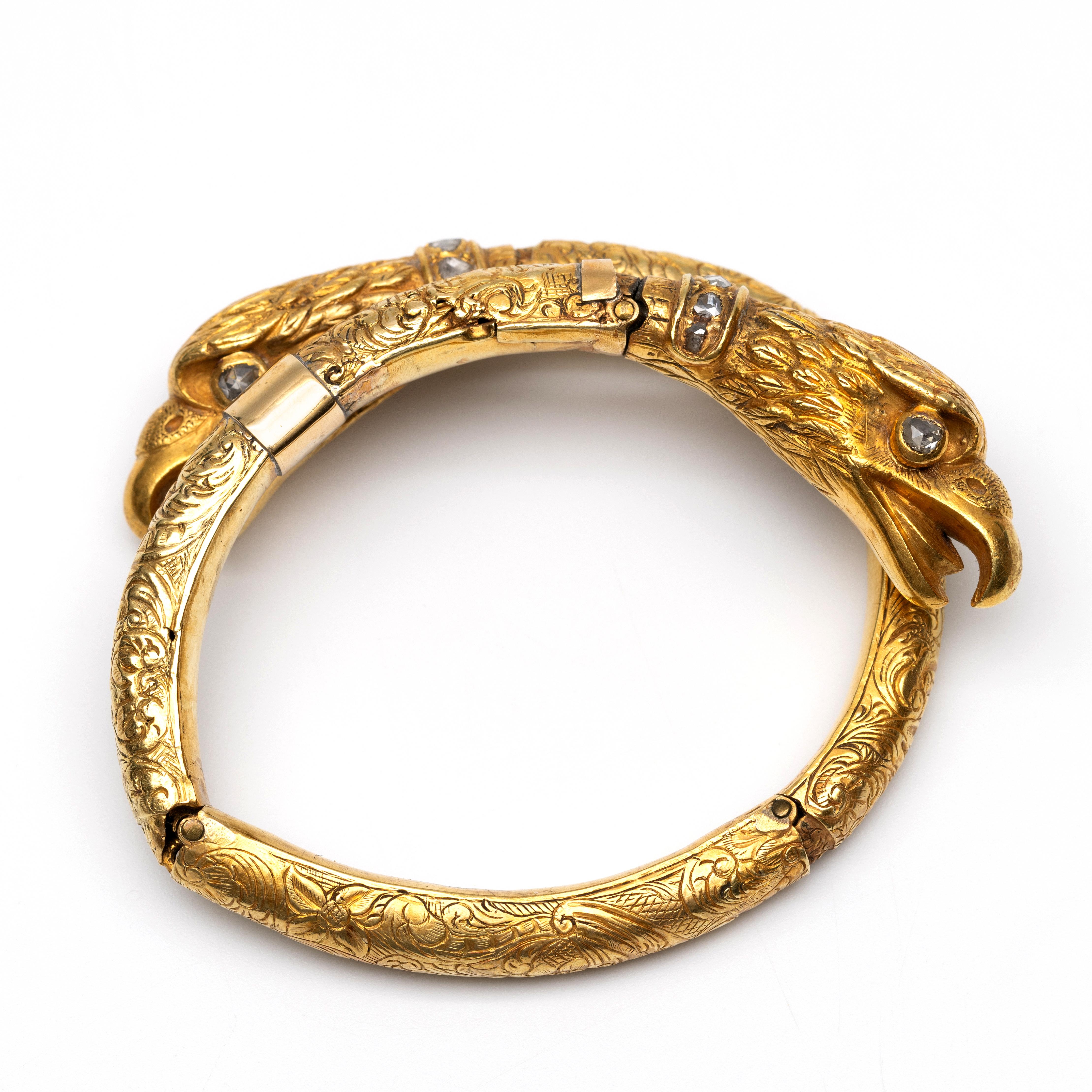 18 kt. Gouden spangarmband, 19e eeuw. - Image 4 of 4