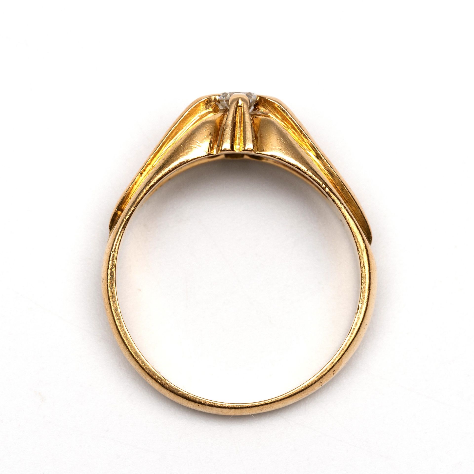 14 kt. Gouden gypsy ring, - Image 3 of 3