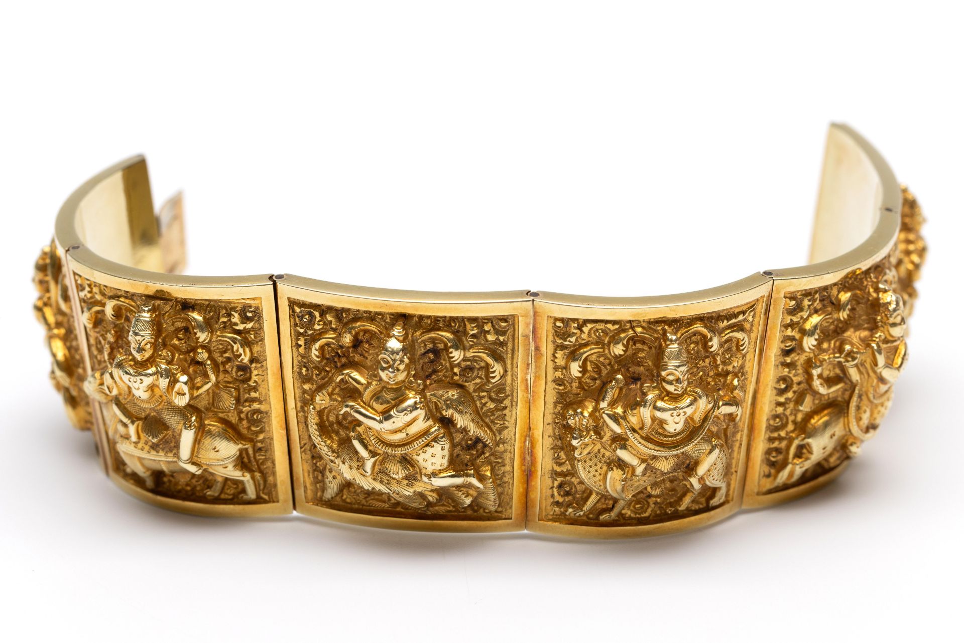 India, brede 14 kt. gouden conische armband - Bild 3 aus 3