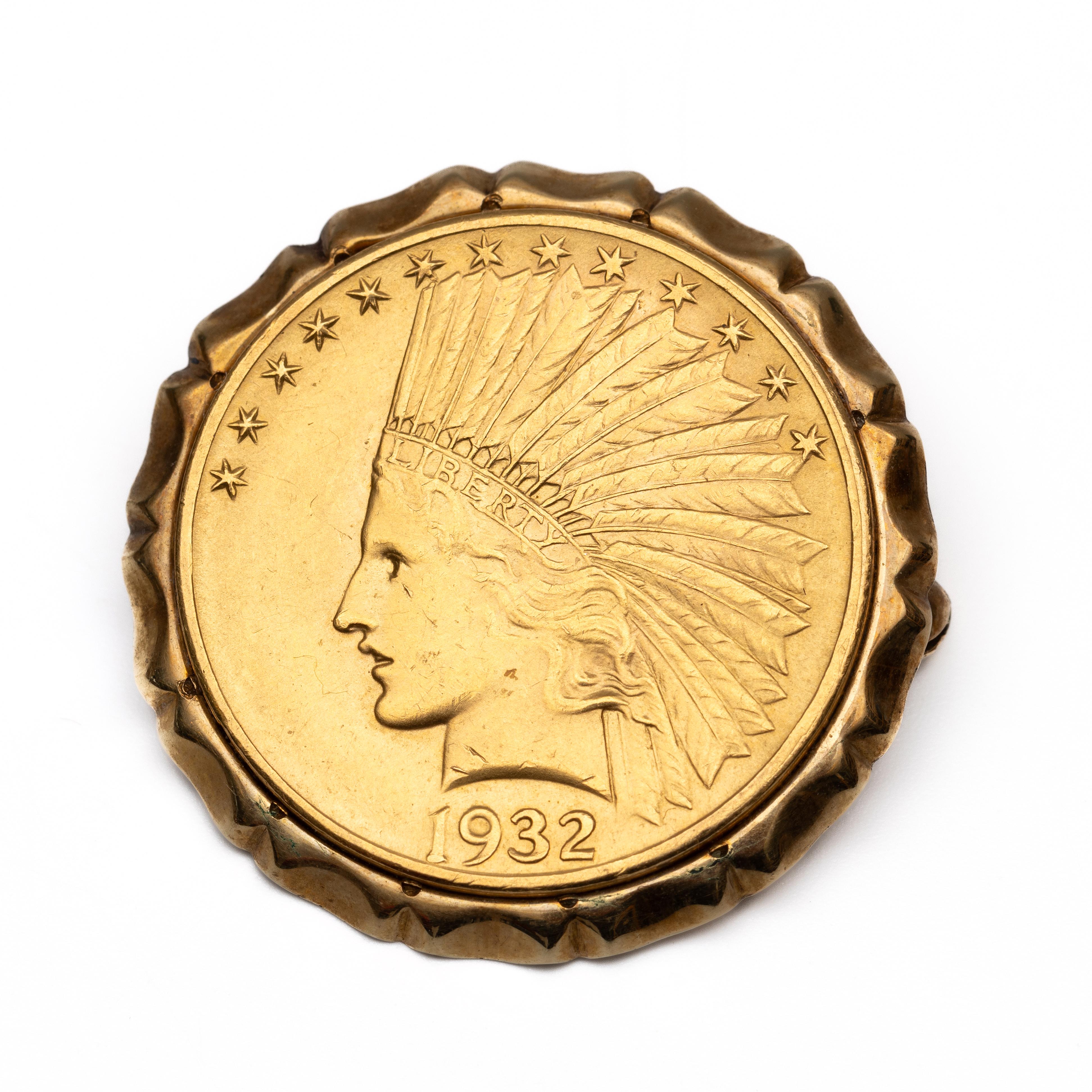 Gouden tien dollar munt, 1932.