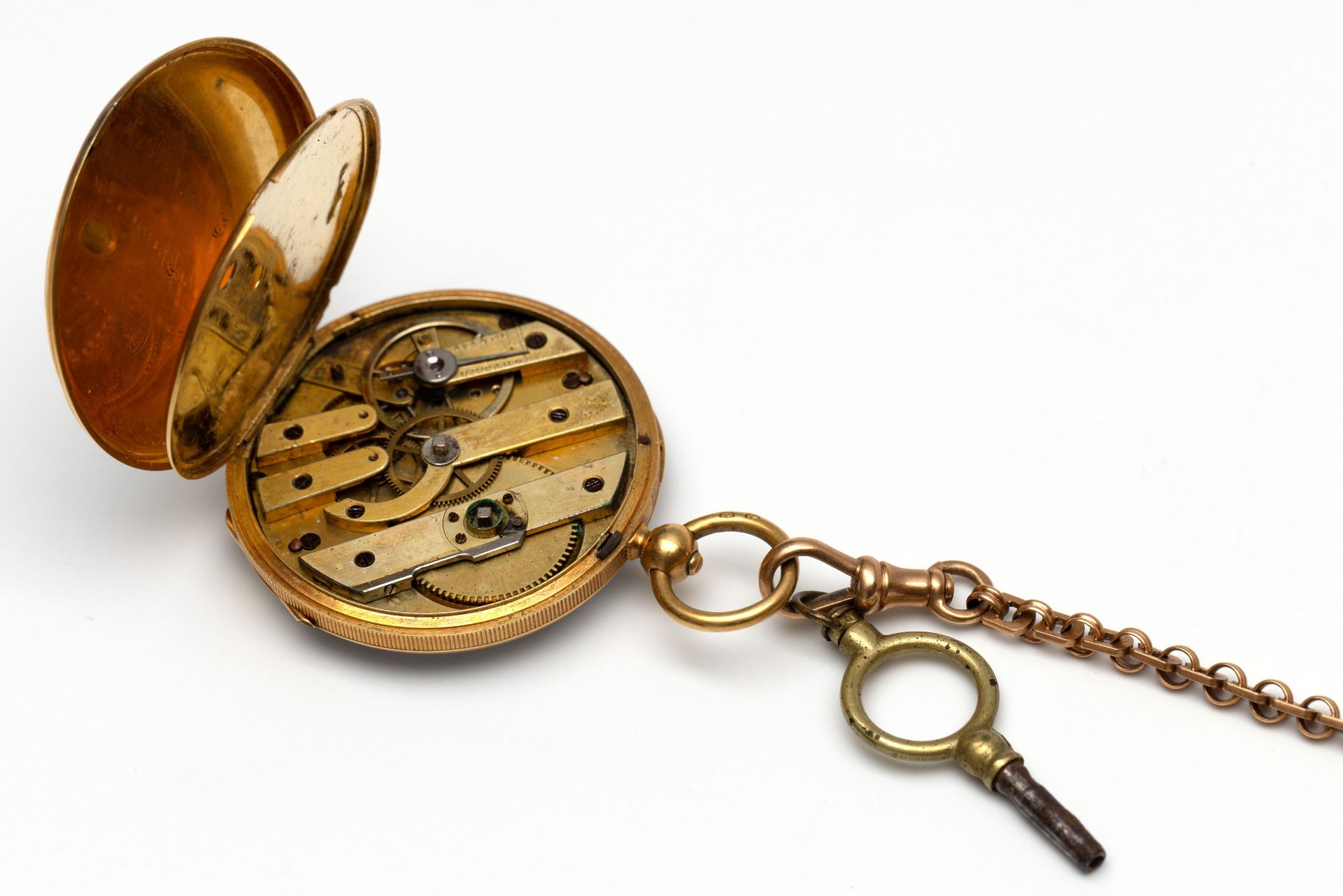 18 kt. Gouden sleutelhorloge, 19e eeuw. - Bild 2 aus 5