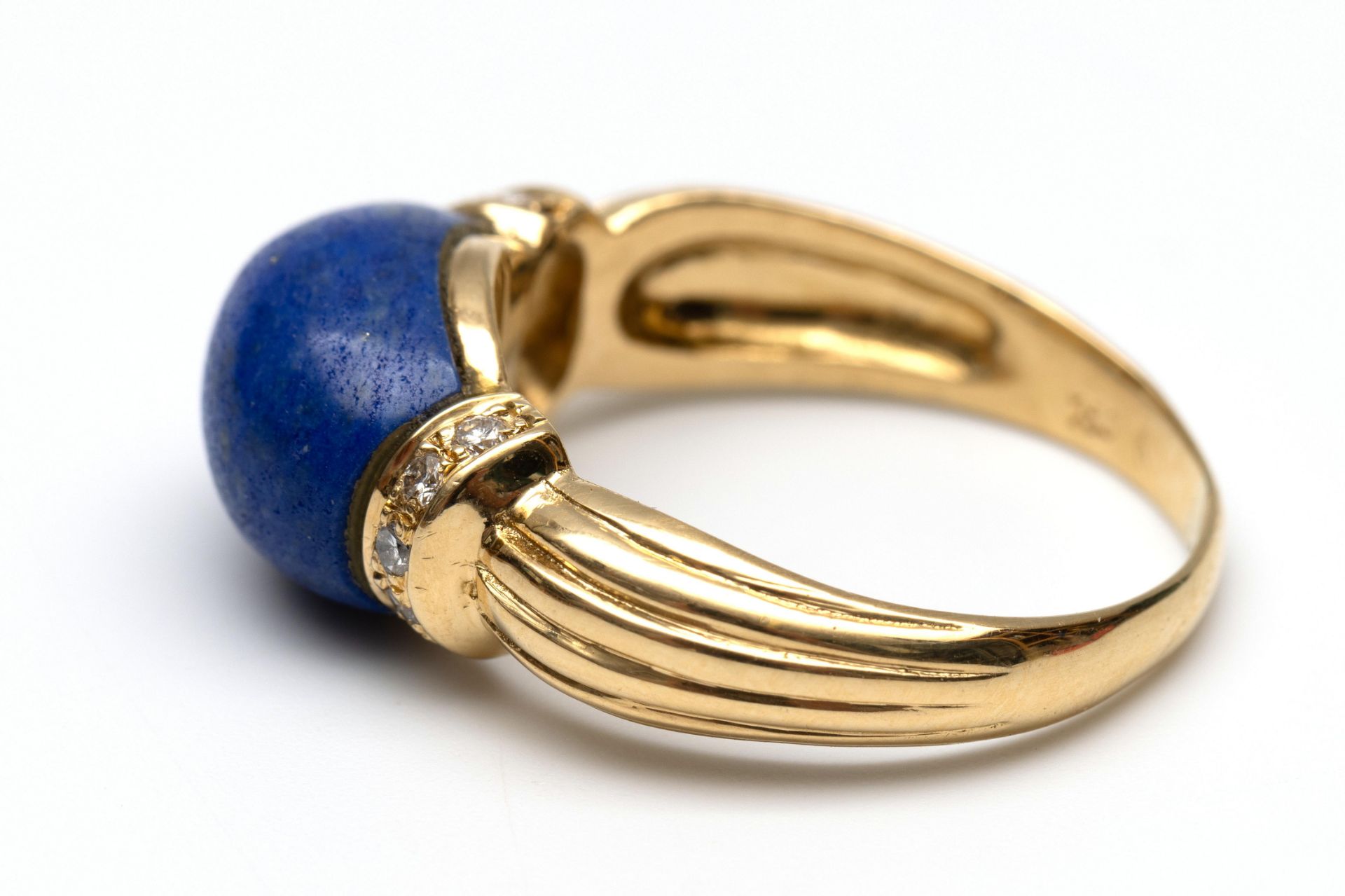 18 kt. Gouden ring, - Image 2 of 3
