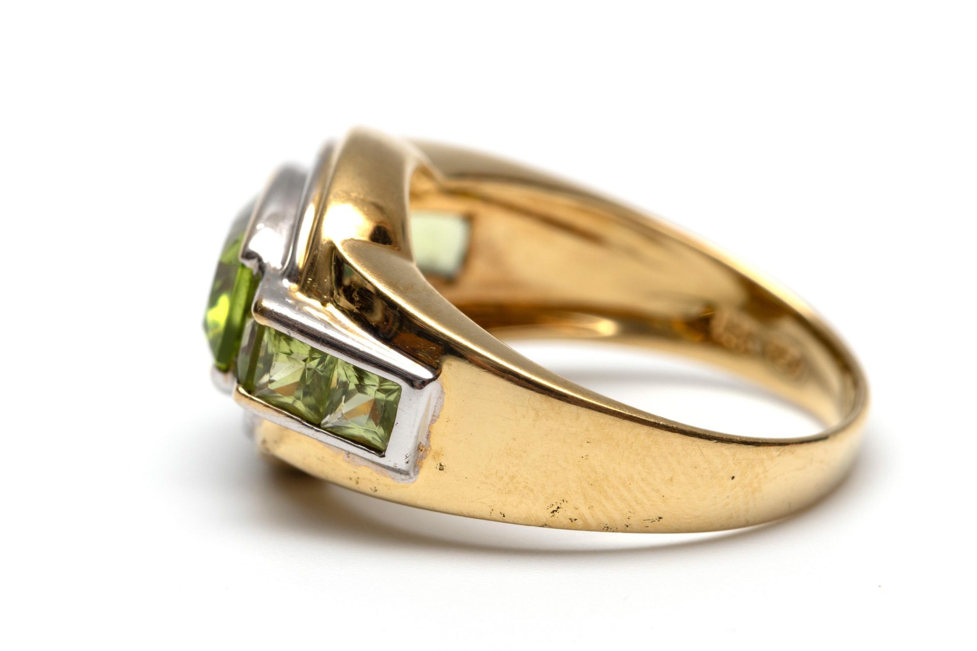 18 kt. Gouden ring, - Image 2 of 3