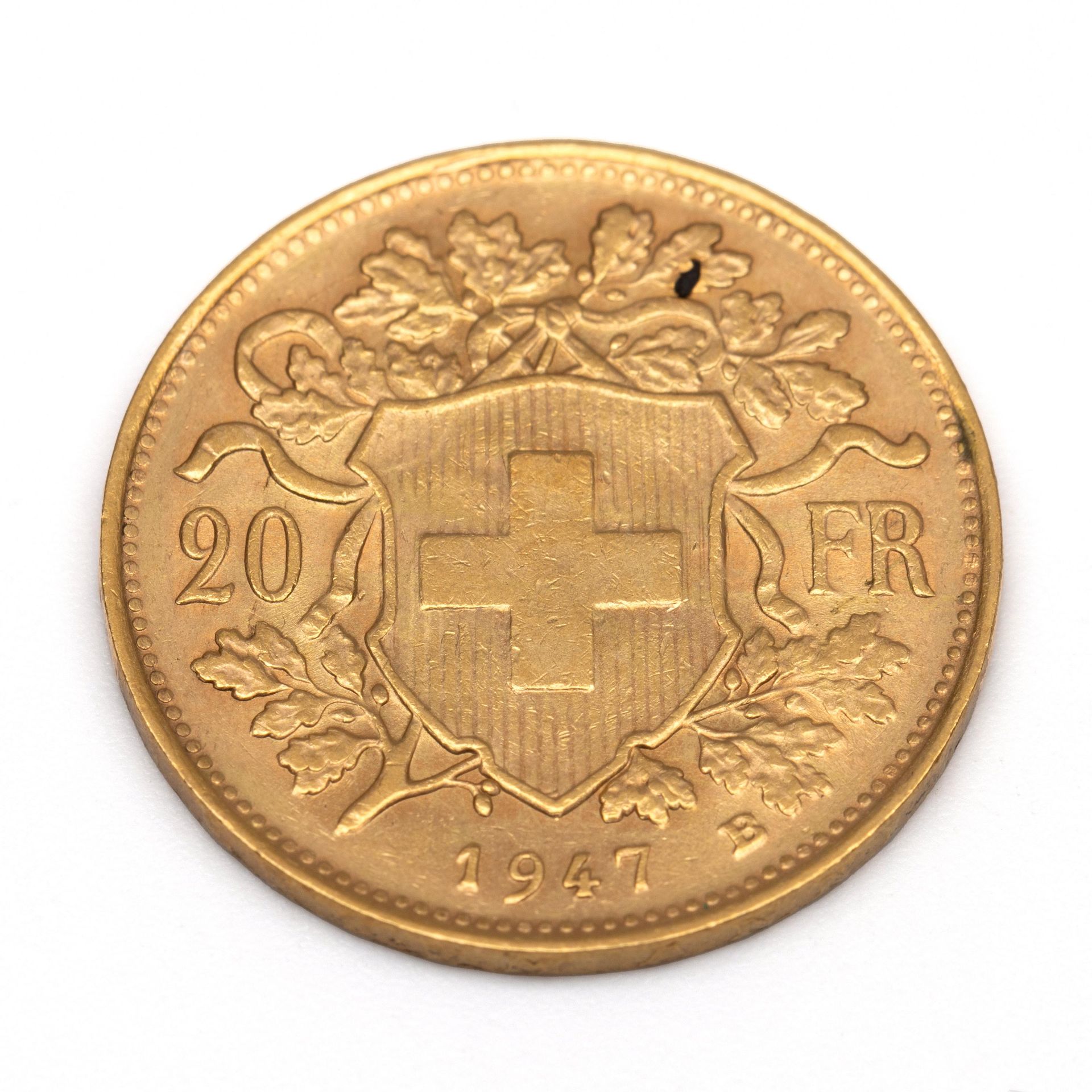 Zwitserland gouden 20 franc, 1947, - Bild 2 aus 2