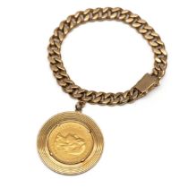 Gouden gourmet schakel armband,