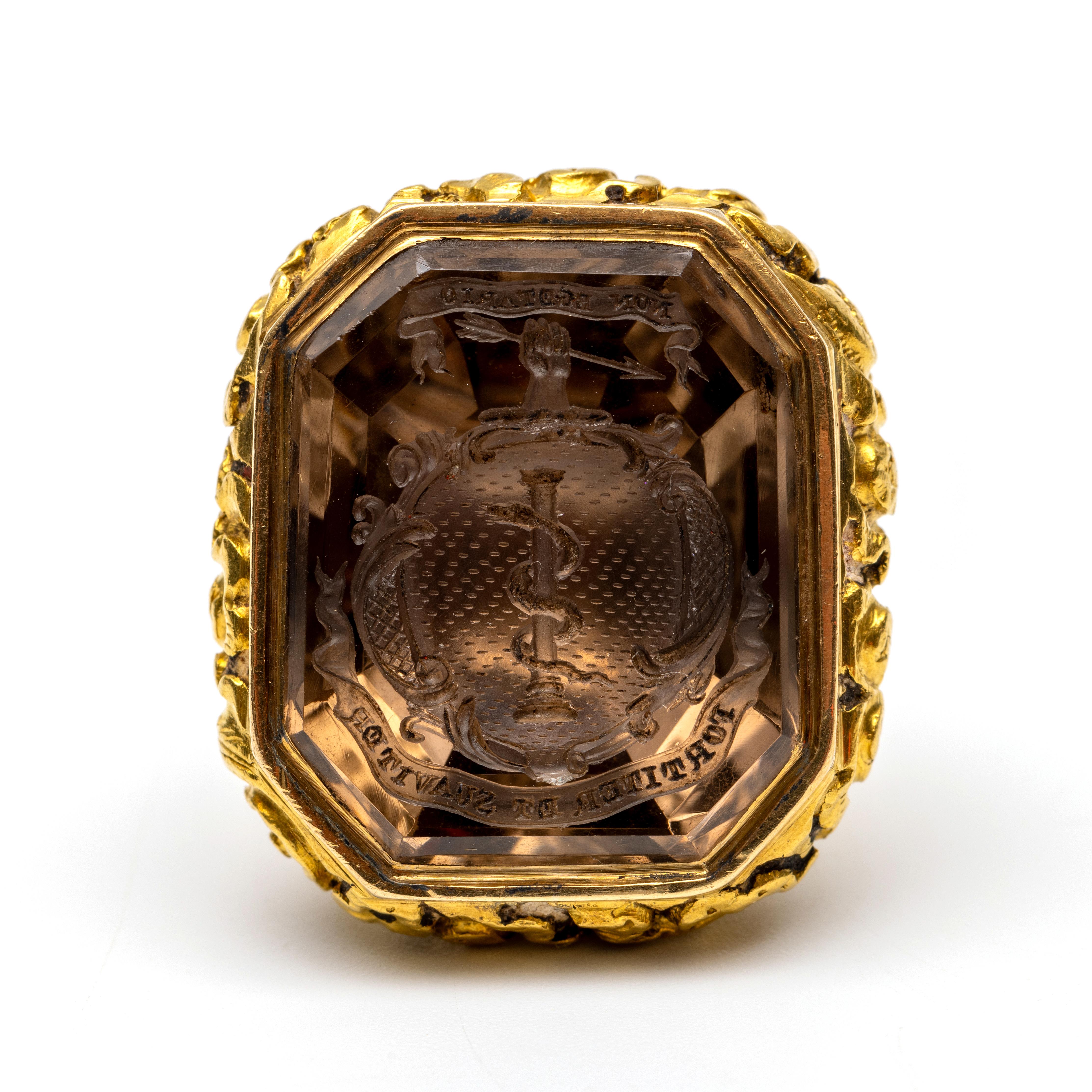 18 kt. Gouden cachet, 19e eeuw. - Image 3 of 3