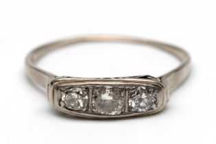 14 kt. Witgouden ring,