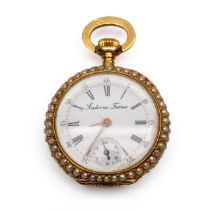 Antoine Frères, 18 kt. gouden remontoir dames horloge, ca. 1900.