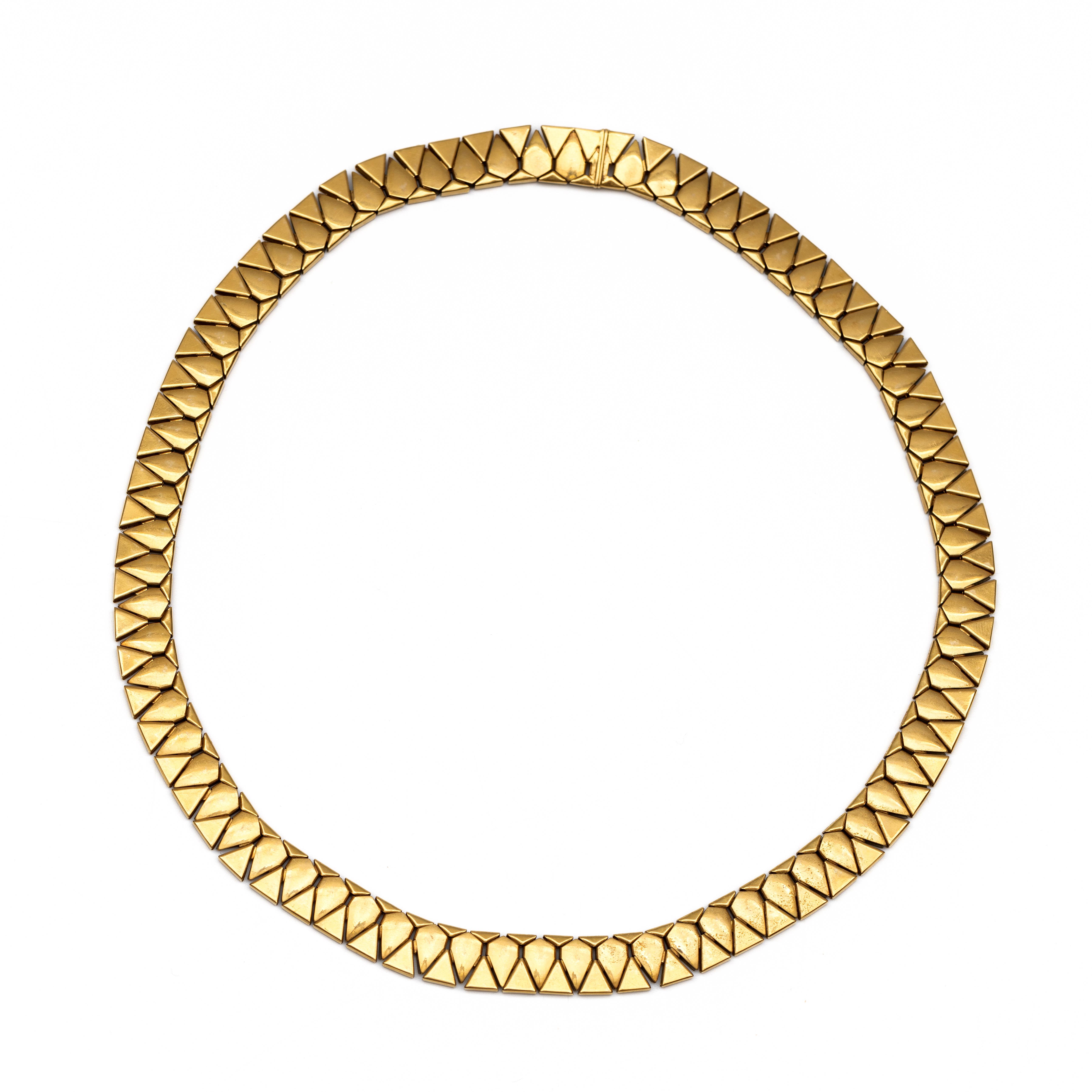 18 kt. Gouden choker, midden 20ste eeuw. - Image 2 of 2