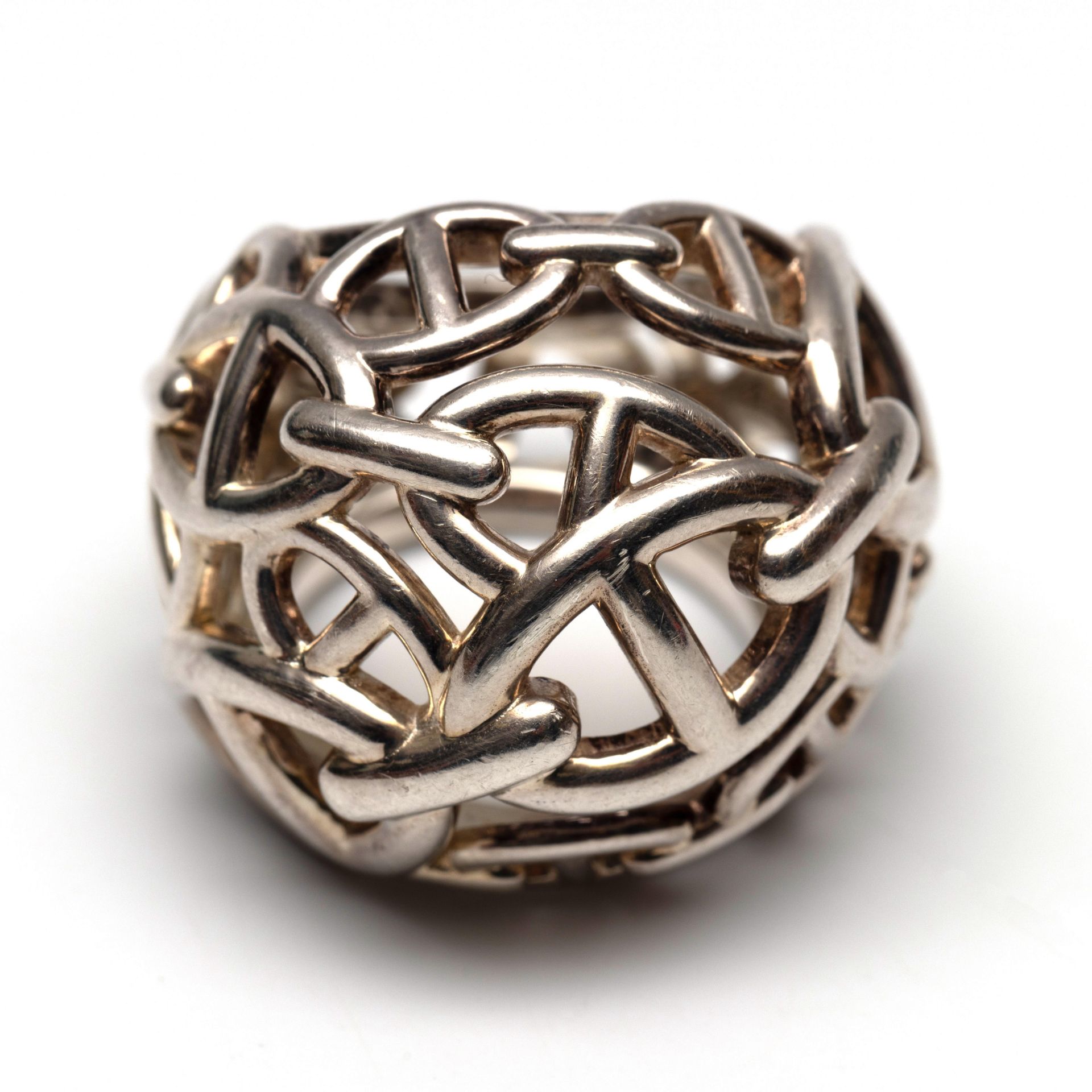 Hermès, zilveren opengewerkte boule ring, - Bild 3 aus 5