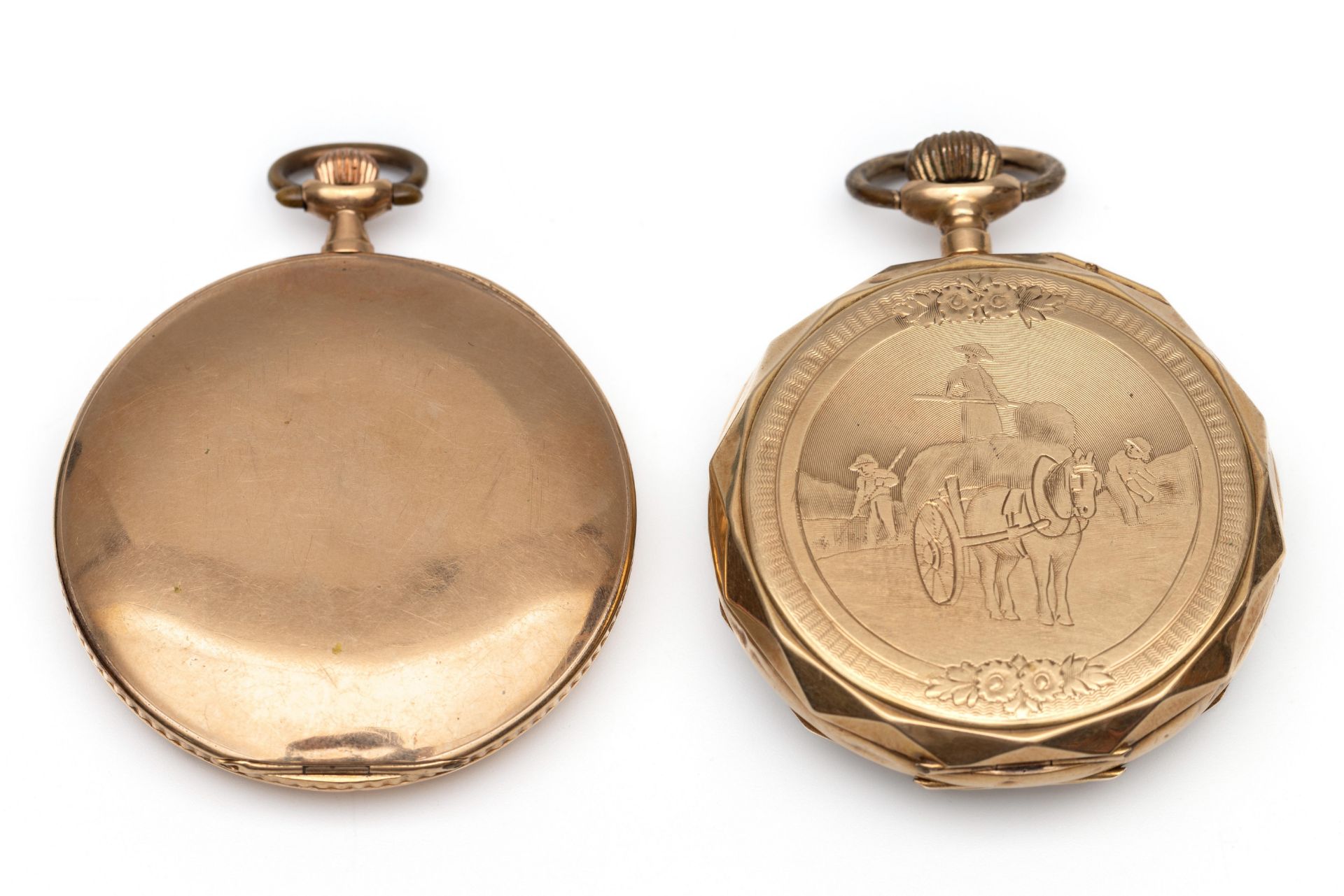 Twee 14 kt. gouden remontoir horloges. - Bild 2 aus 2