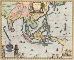 Willem Janszoon Blaeu, 17e eeuw, kaart, India quae Orientalis dicitur et Insulae Adiacentes