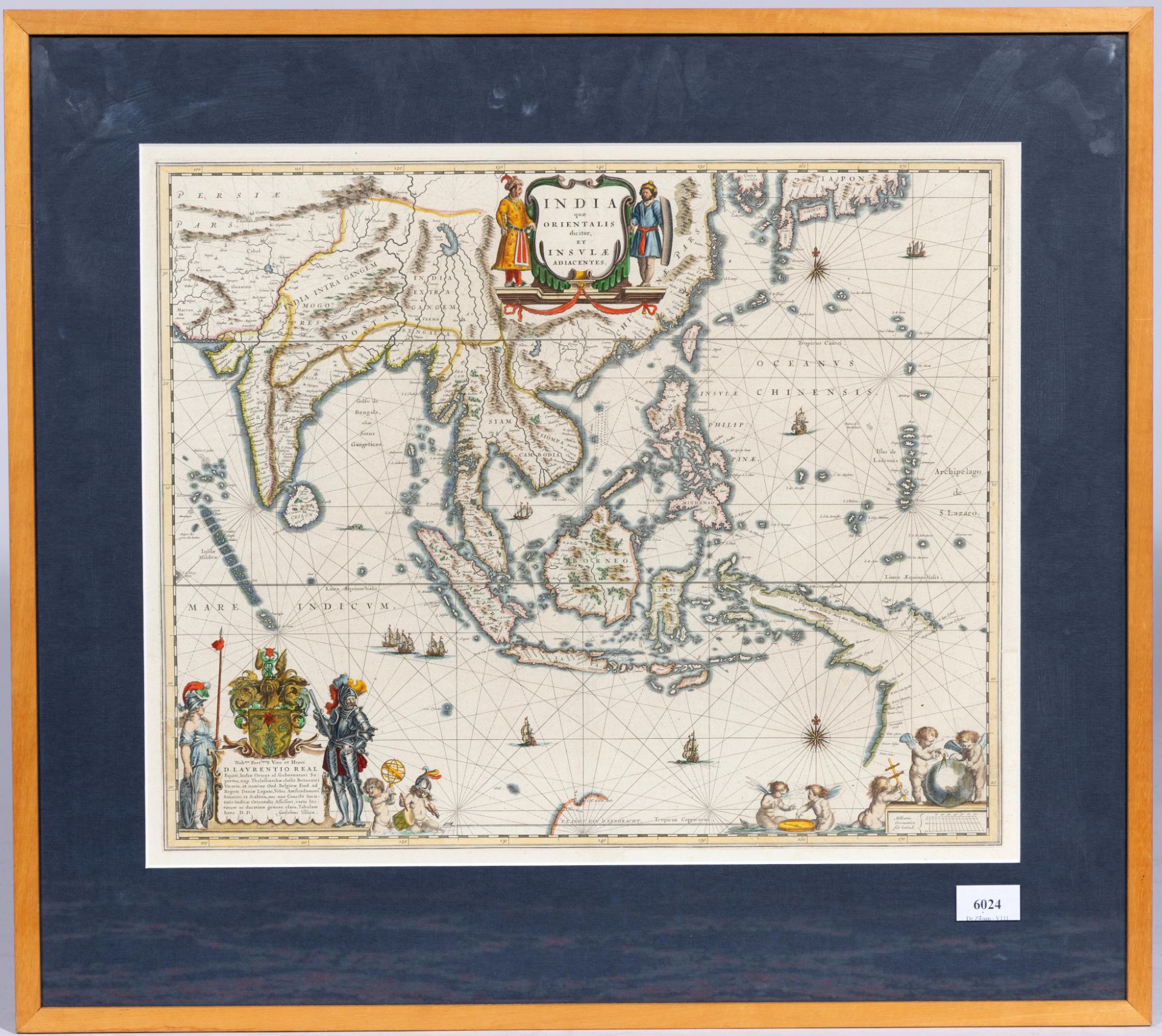 Willem Janszoon Blaeu, 17e eeuw, kaart, India quae Orientalis dicitur et Insulae Adiacentes - Image 2 of 2