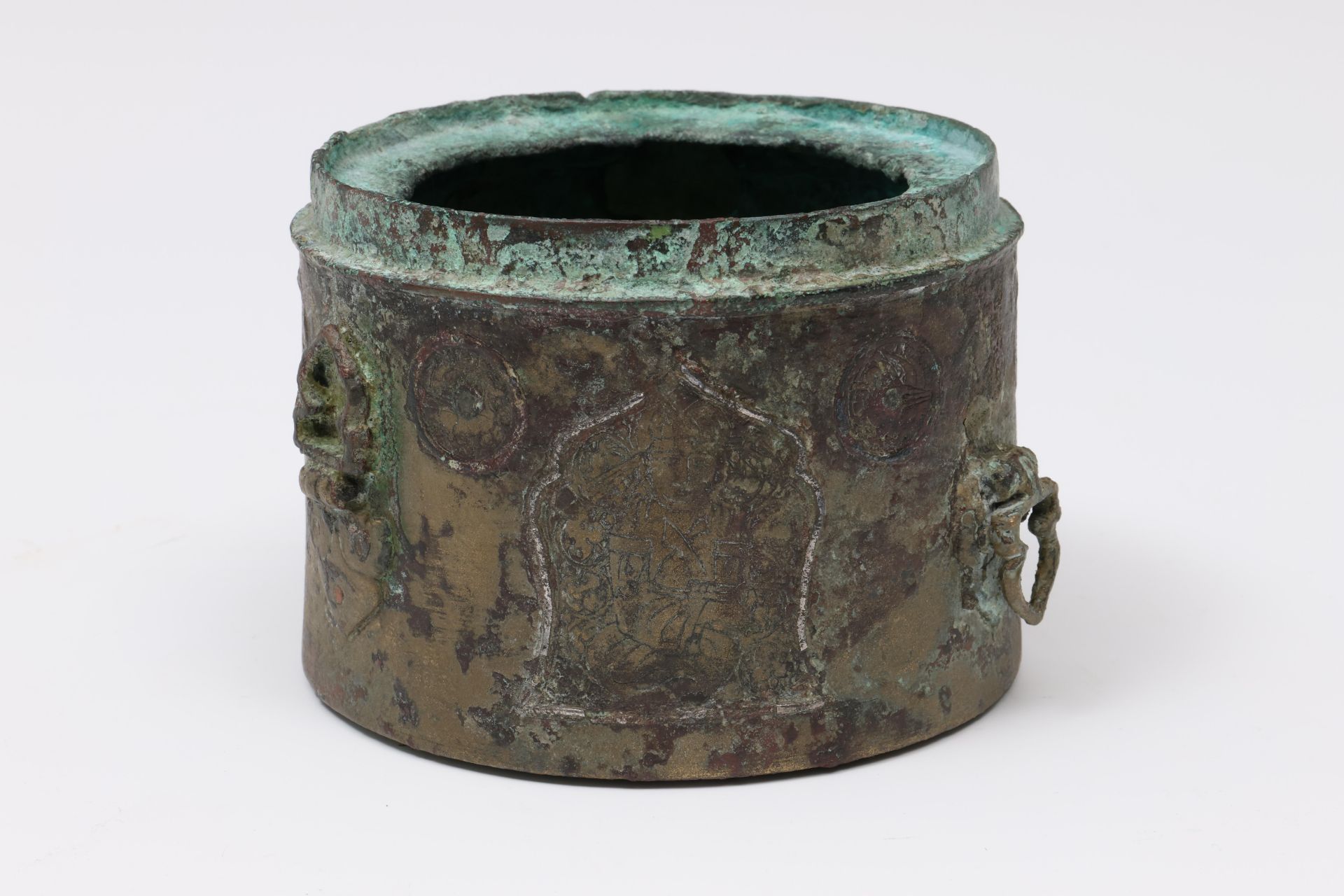 Khurasan, silver inlaid bronze inkwell, davat, late 12th - early 13th century; - Bild 4 aus 5