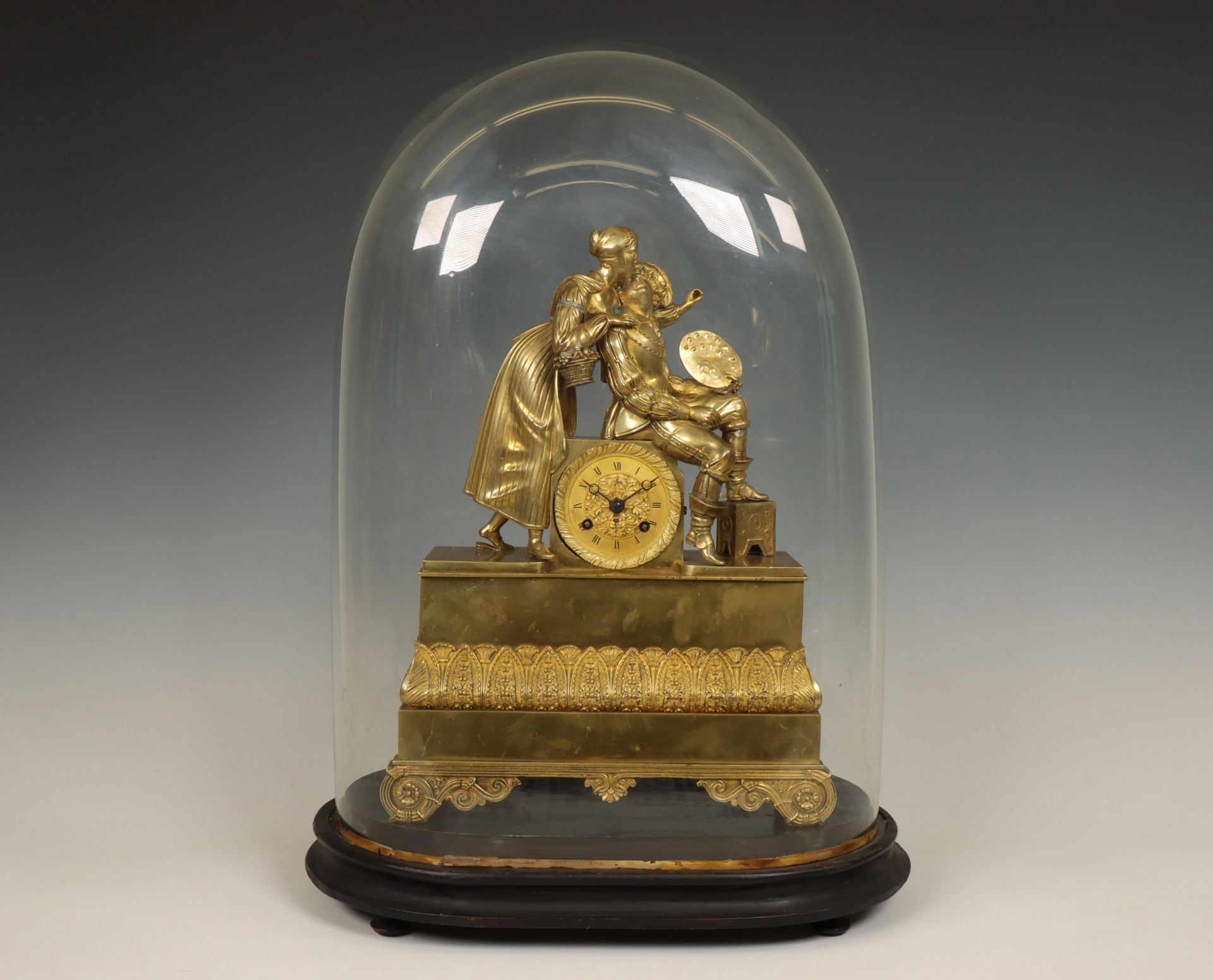 Frankrijk, bronzen vuurvergulde pendule, ca. 1850;