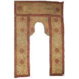 An Ottoman metel-thread silk embroidered Mosque portiere, ca. 1900