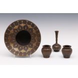 Turkey, Ottoman, a pair of wooden pots and a vase, possibly 19th century