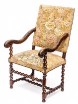 Notenhouten fauteuil, Louis XIV,