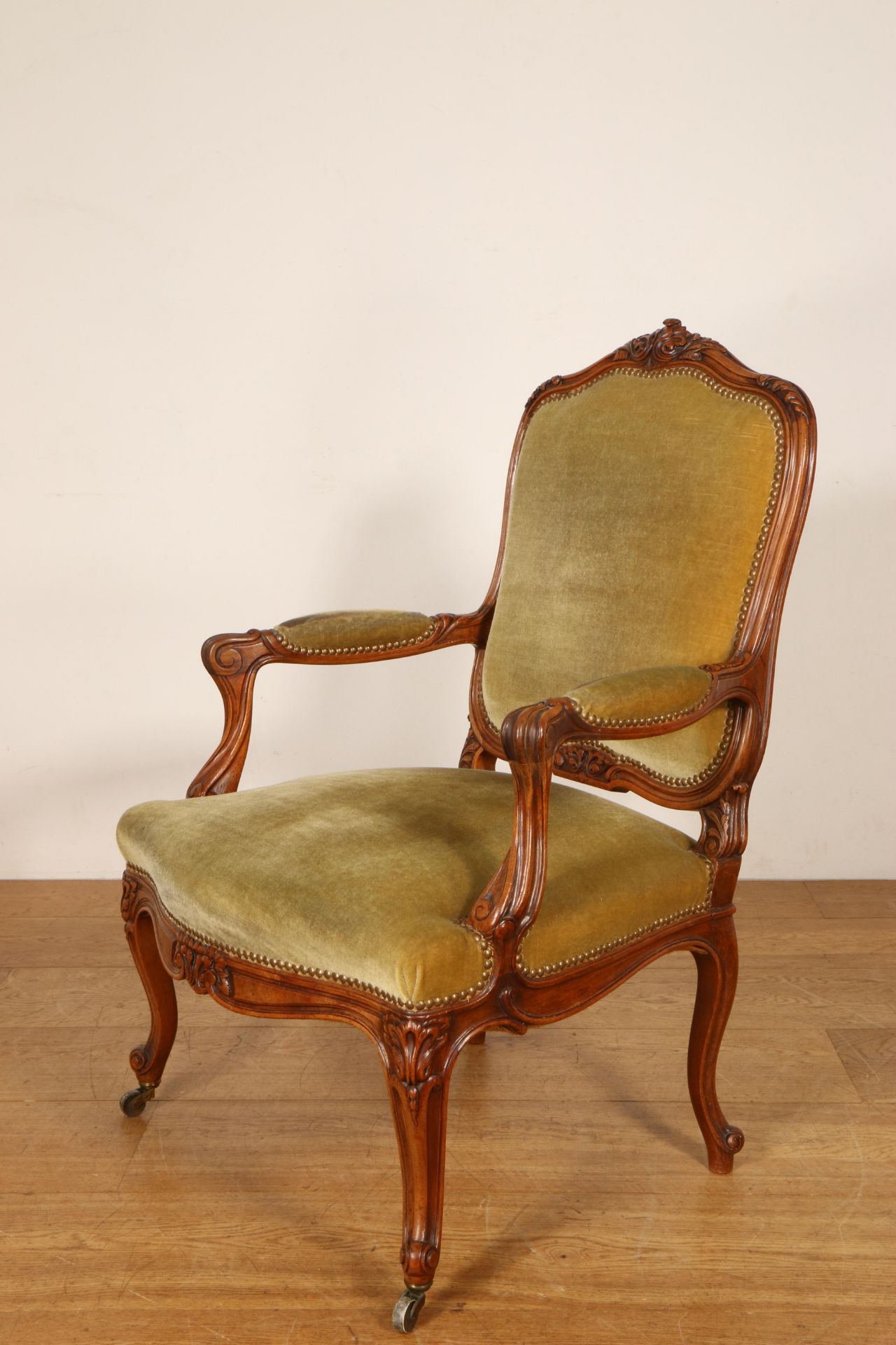 Mahoniehouten fauteuil in Louis XV-stijl, 19e eeuw, - Bild 4 aus 4