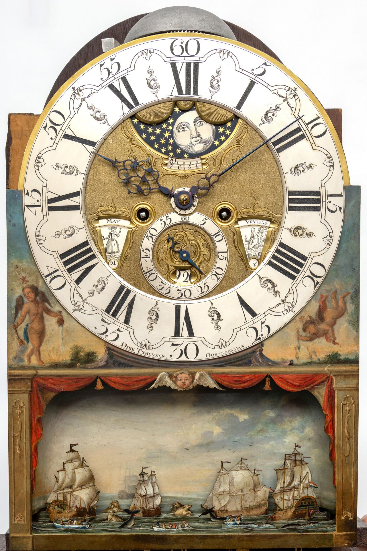 Staand Horloge, 'Walvisvaarder', Dirk Tyhuysen Oos-Zaandam, circa 1770. - Bild 6 aus 6