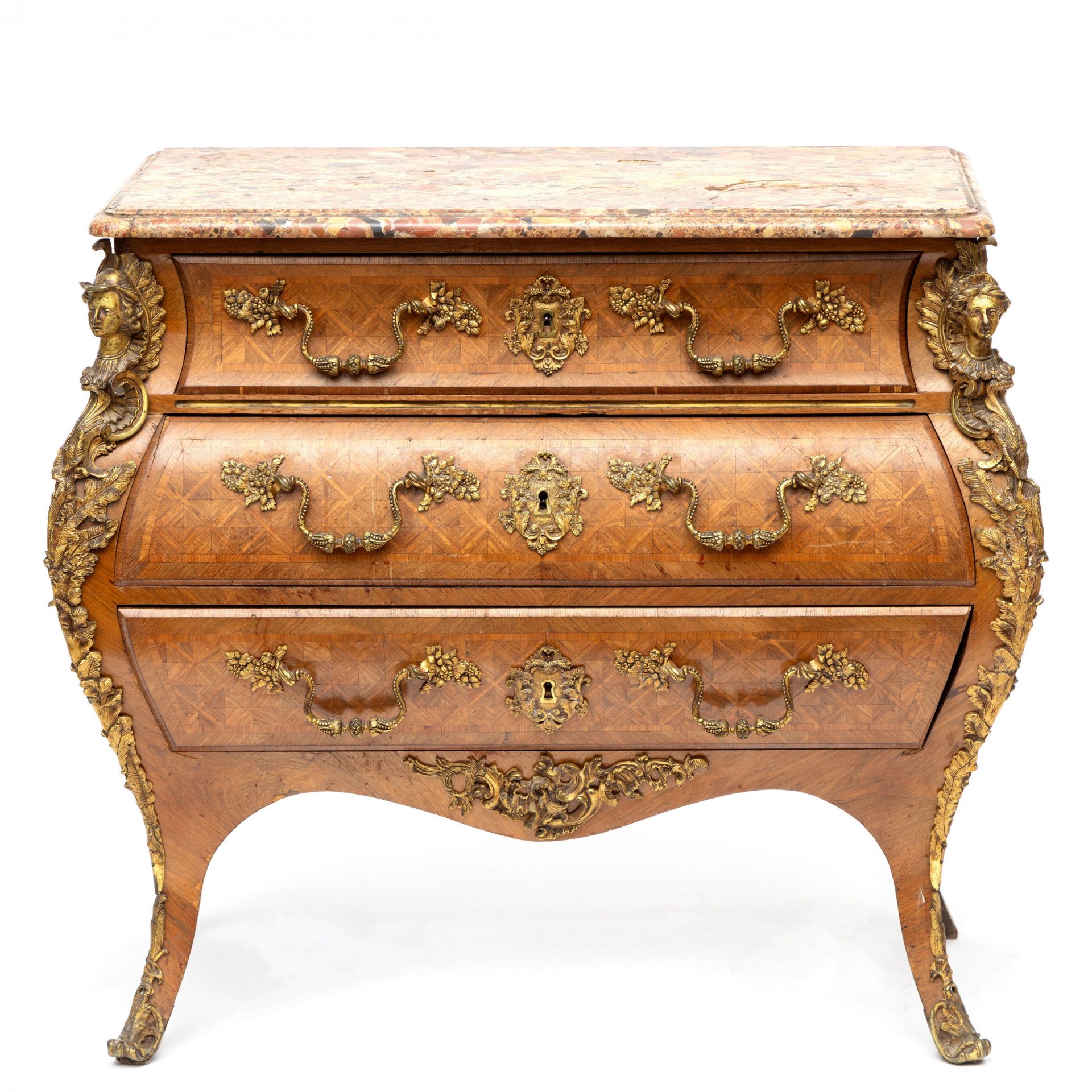 Notenhouten commode in Louis XV-stijl, 19e eeuw, - Image 2 of 3