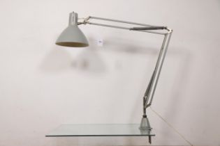 Hala, Zeist, grijs stalen bureaulamp, ontwerp 50-er jaren