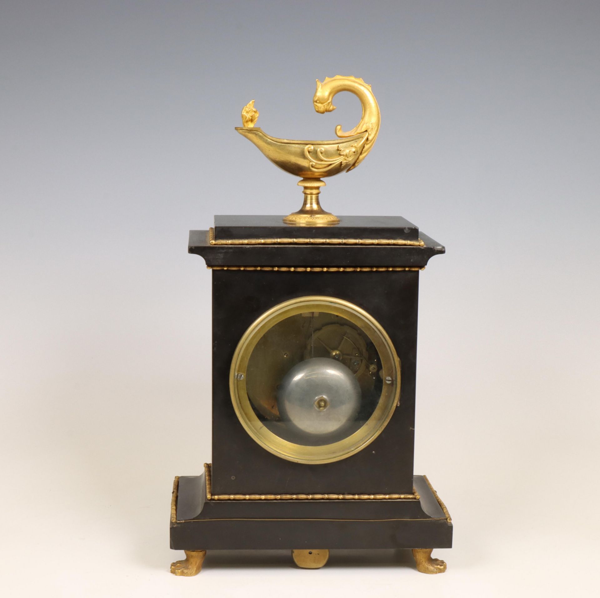 Frankrijk, pendule in zwart hardstenen kast, Empire, ca. 1820; - Bild 2 aus 5