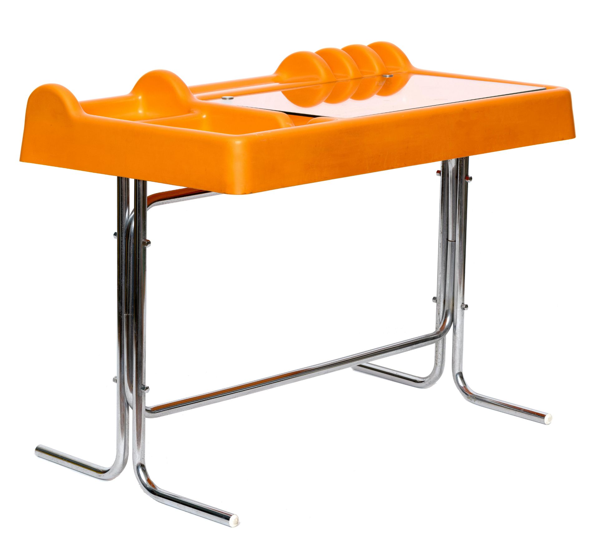 Vittorio Parigi en Nani Prina voor Molteni, Italië, oranje kunsstoffen 'Orix' bureau, ontwerp 1970, - Bild 2 aus 2