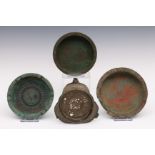 Near Eastern, Seljuk, a bronze dish, 13th-15th century with a lion in the centre;