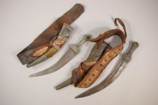 Yemen, two curved daggers, Jambiya,