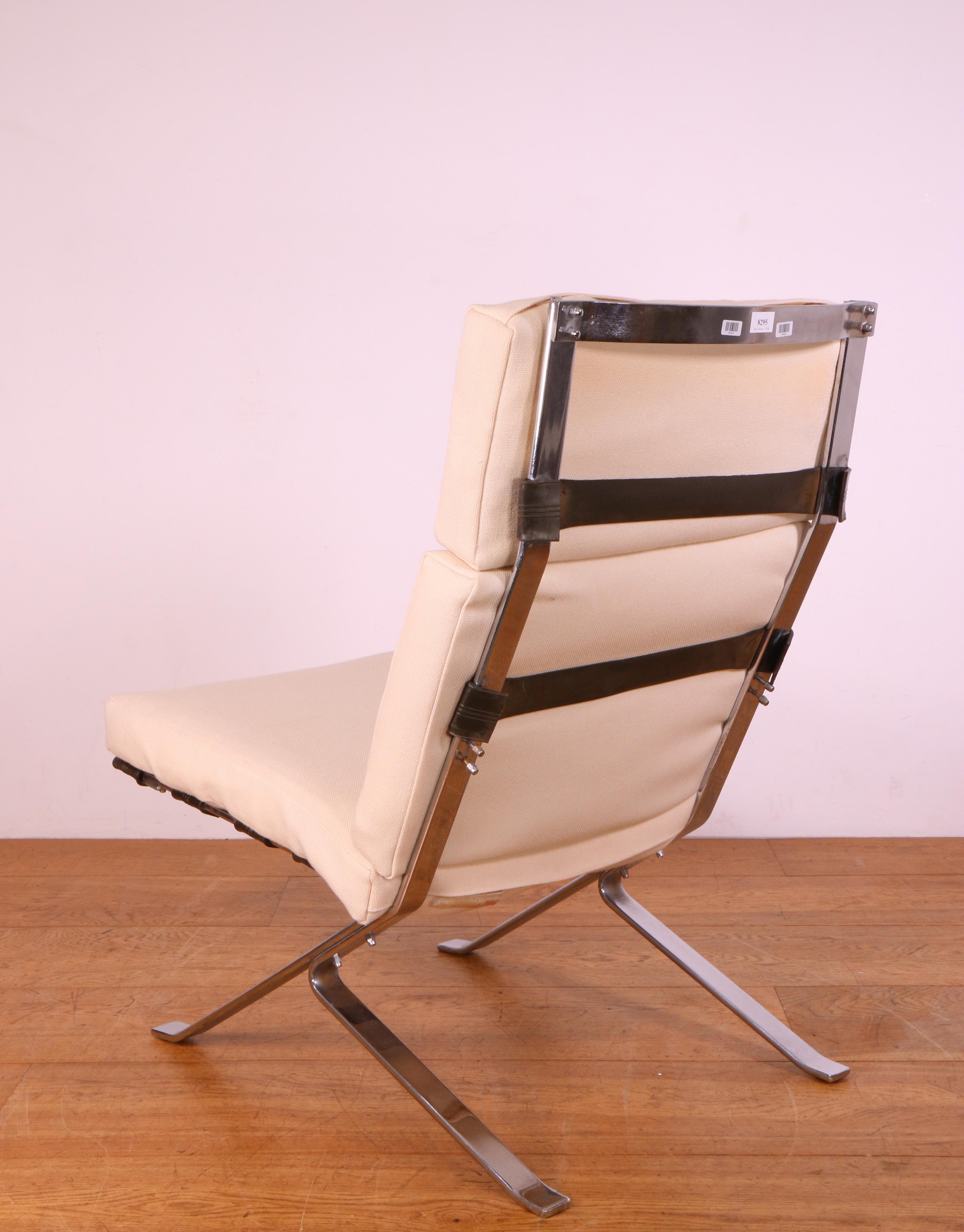 Verchroomd stalen loungechair, ca. 1970; - Image 2 of 2