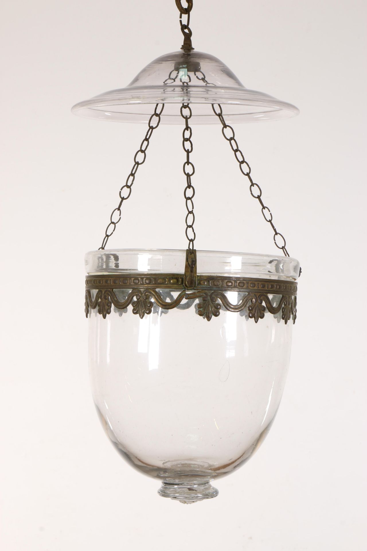 Wit glazen eierlamp, ca. 1900