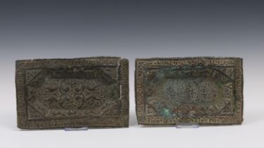 Two Persian Khorasan copper repouse tray's, 12th century of later