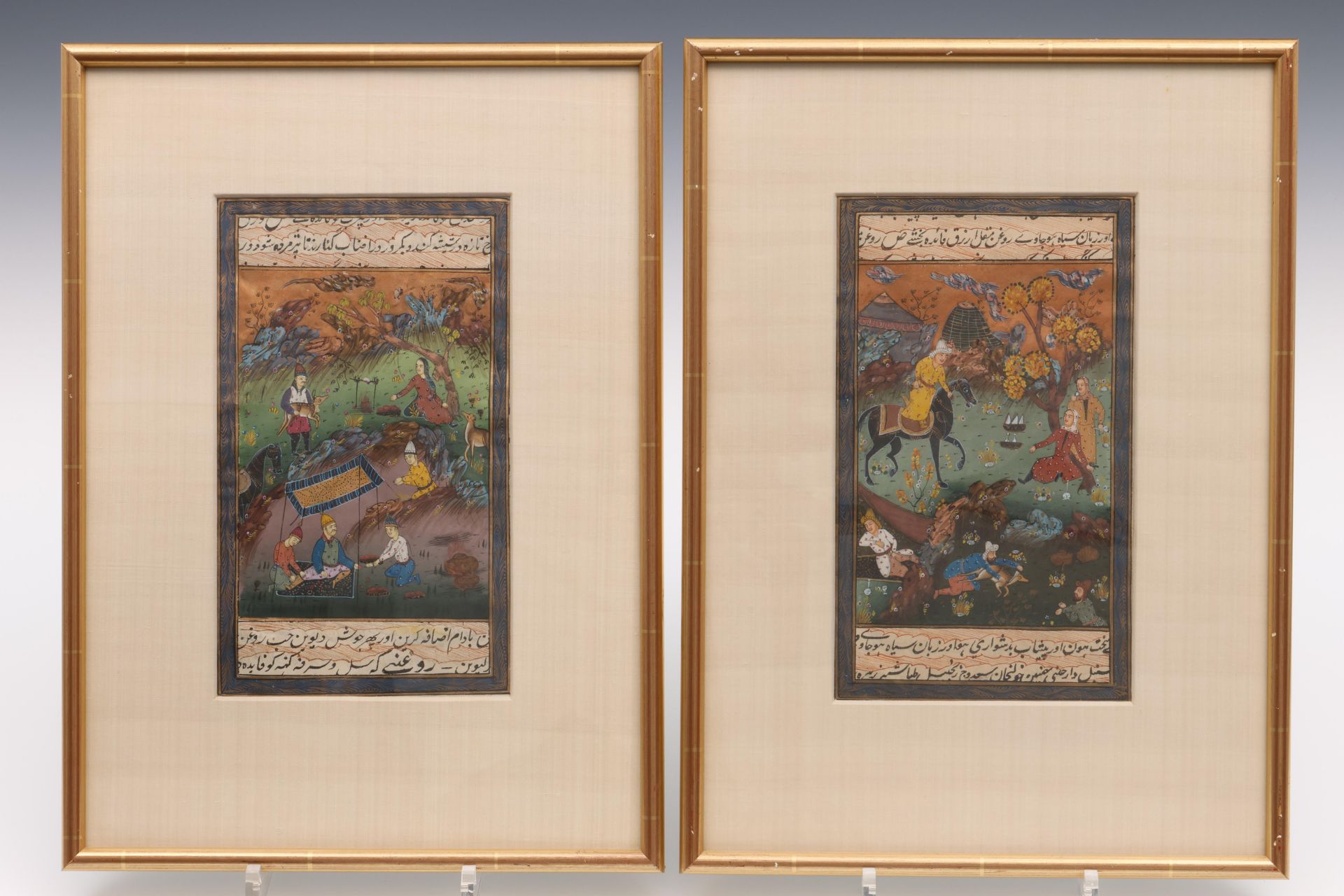 Persia, two miniatures, 20th century;