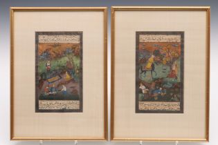 Persia, two miniatures, 20th century;