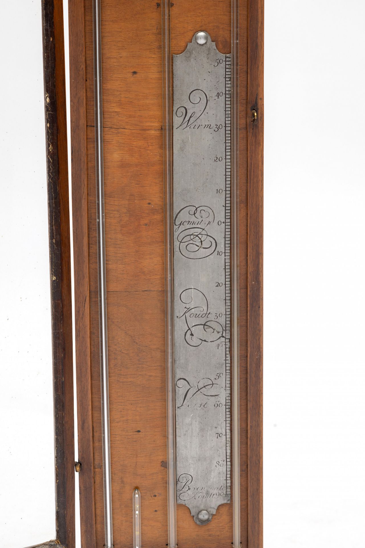 Notenhouten bakbarometer, circa 1780. - Bild 3 aus 3