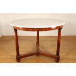 Mahoniehouten ronde tafel, Empire,