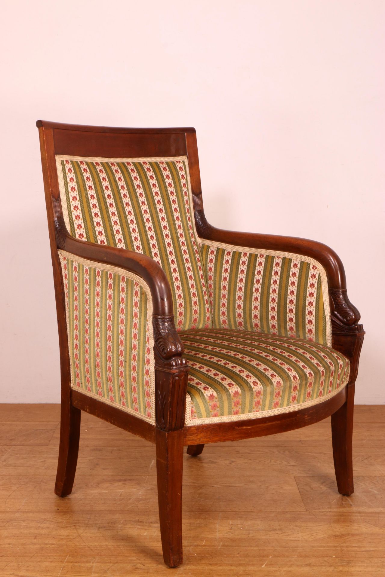 Mahoniehouten fauteuil, Empire, - Image 3 of 3