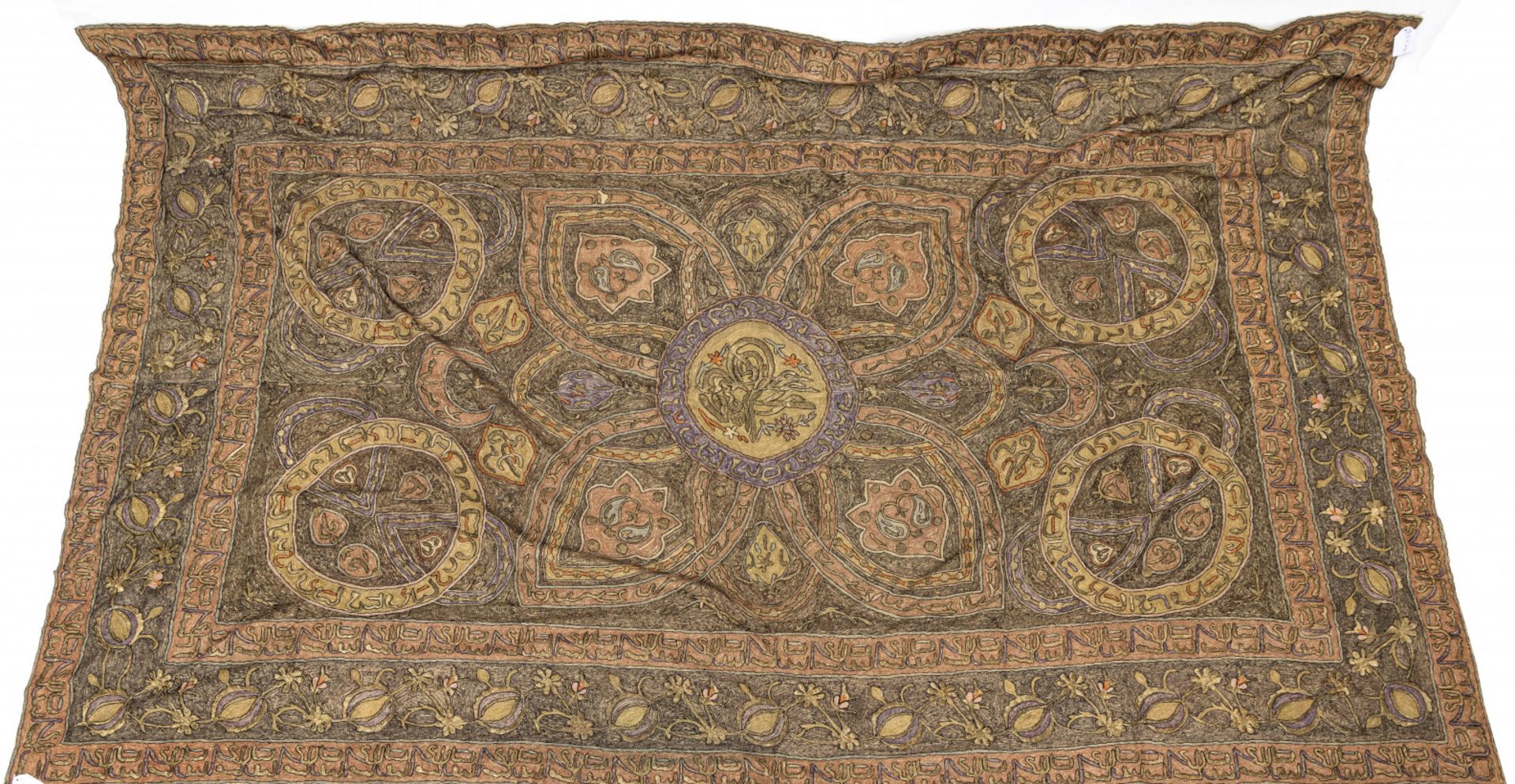 Large Ottoman embroidered textile panel, ca. 1900,