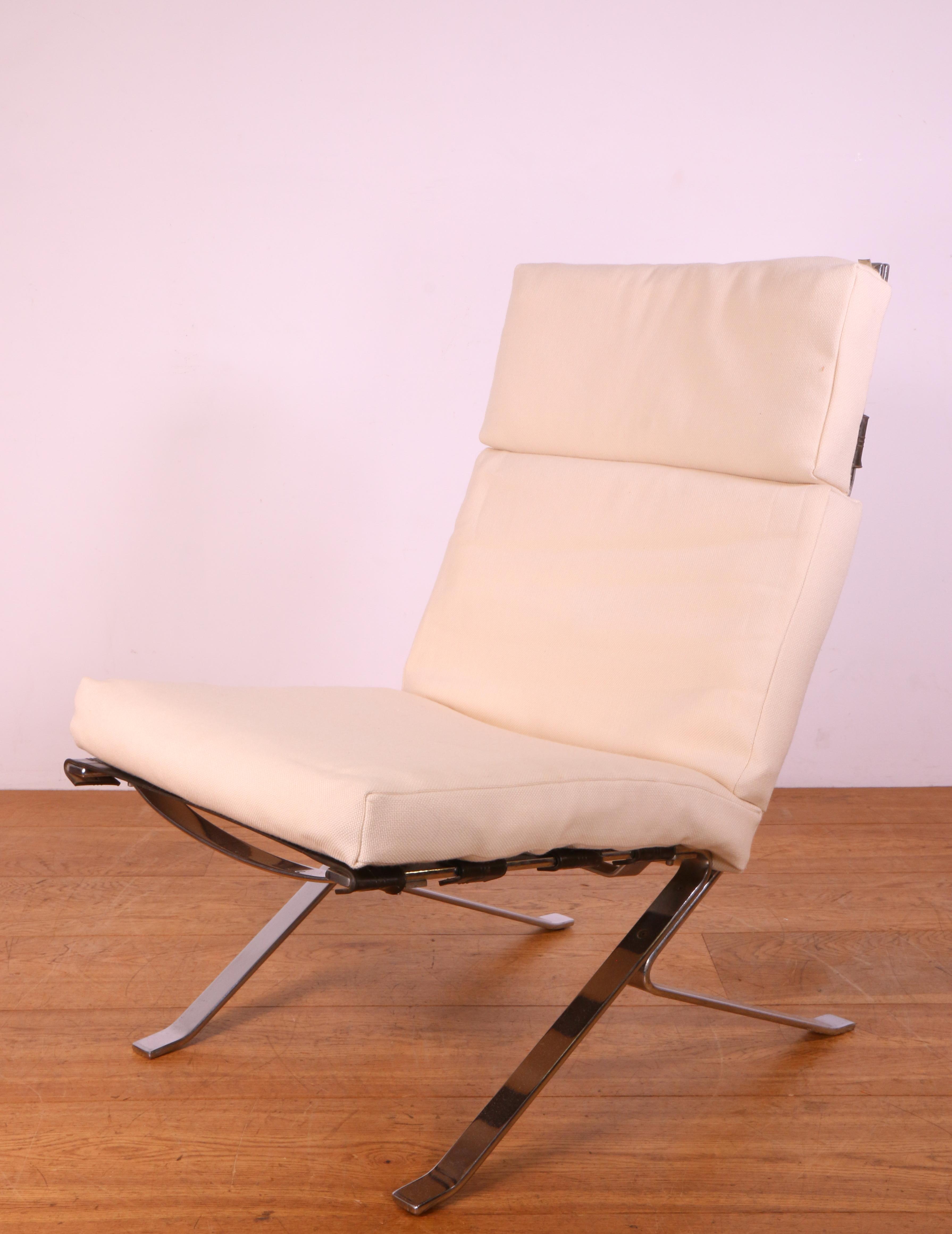 Verchroomd stalen loungechair, ca. 1970;