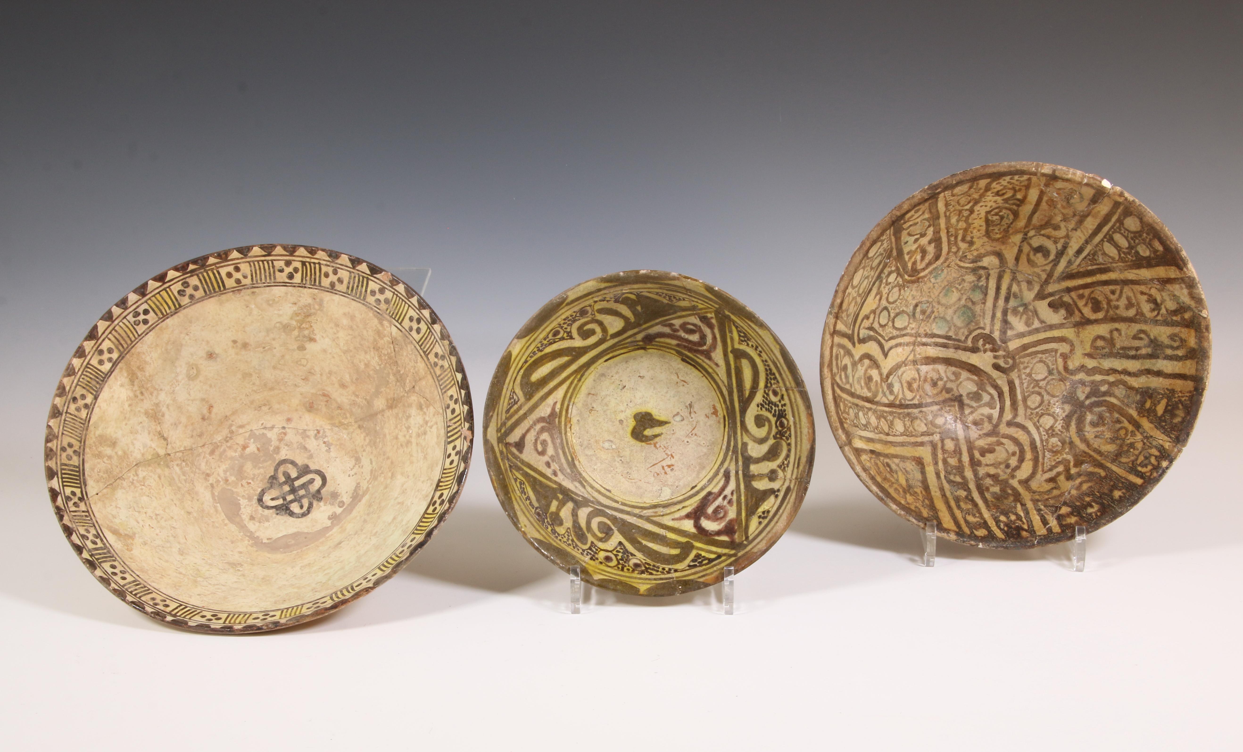 Persia, three terracotta bowl, 15th-17th century; - Image 3 of 3